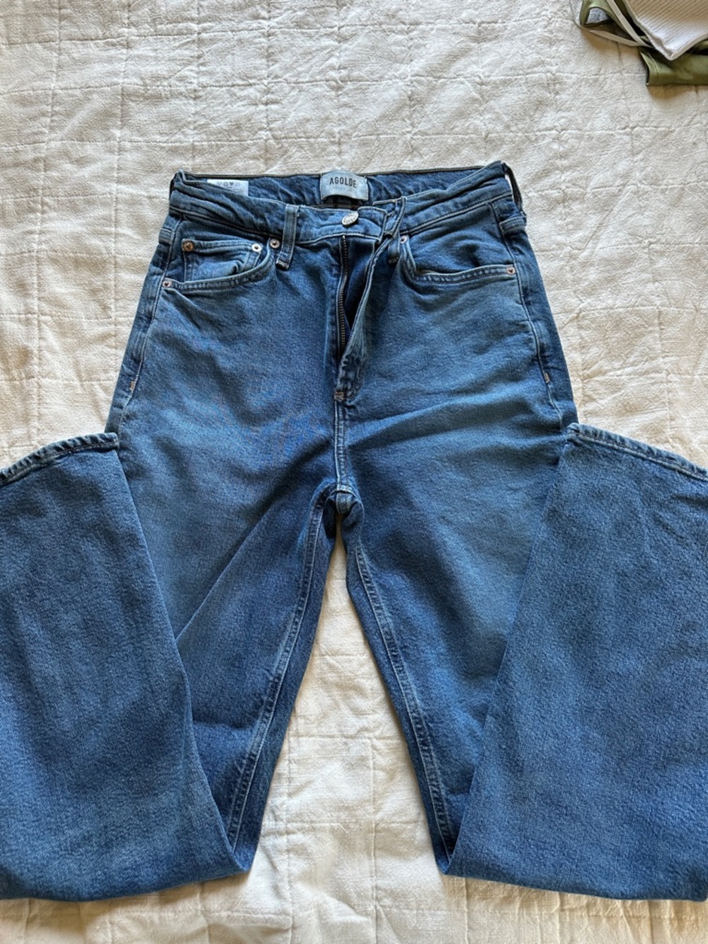 Agolde Dark Blue Straight-Leg Jeans